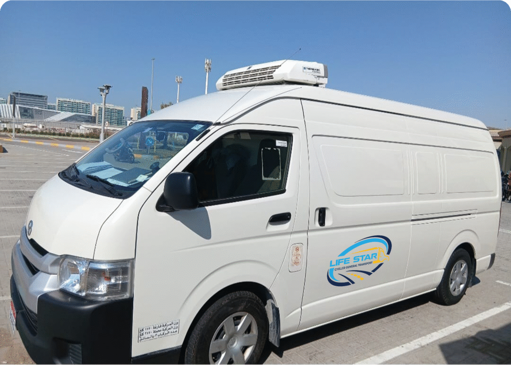 Chiller van rental in Dubai and Abu Dhabi offering reliable refrigerated transport with advanced cooling system for businesses and deliveries across the UAE.
